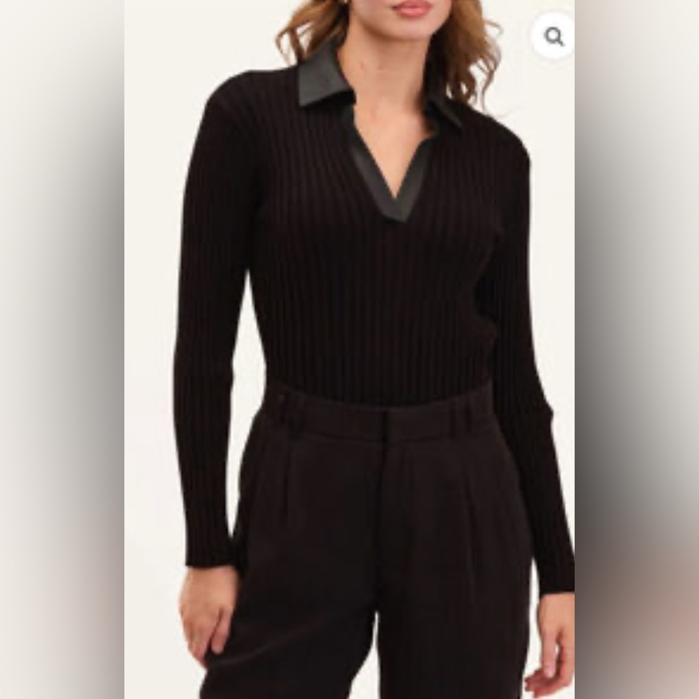 NWT Truth by Republic Leather Collared Top